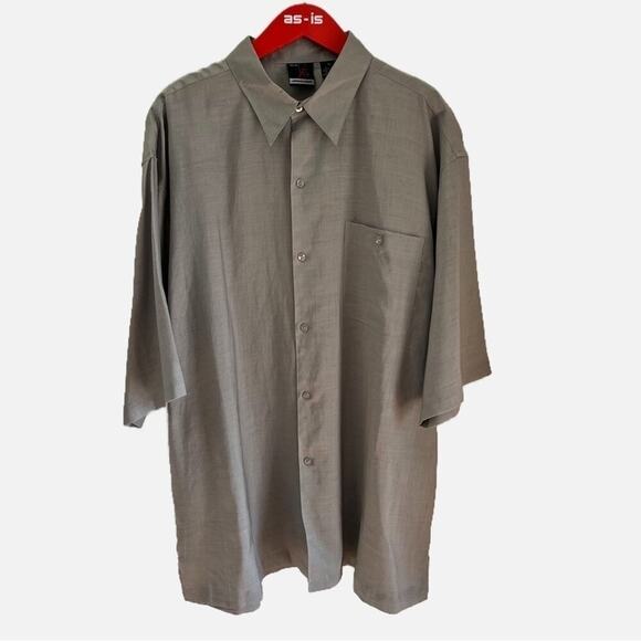 Jordan Craig Men's 100% Linen Button Up Shirt Size XL Short Sleeve Gray Casual - Picture 1 of 5